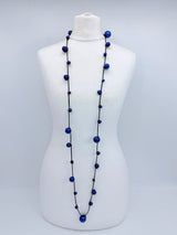 10-Strand Faux Pearls on Leatherette statement playful Necklace