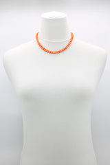 Recycled wood Cube shape beads minimalist classic necklace - Short