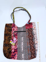 Big Square Hand Made Recycled Fabric Bag