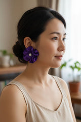 Handmade Poppy Clip-On Earrings – Sustainable Statement Floral Jewelry Gift for Her