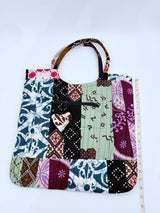 Big Square Hand Made Recycled Fabric Bag