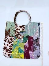 Big Square Hand Made Recycled Fabric Bag