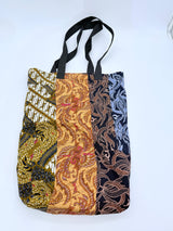 Handmade Rectangular 1970's Batik Tote Bag