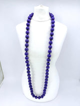 22mm Hand Painted Round Wooden Bead Necklace | Sustainable Boho Statement Jewellery