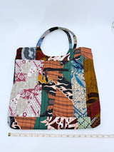 Big Square Hand Made Recycled Fabric Bag