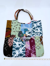 Big Square Hand Made Recycled Fabric Bag