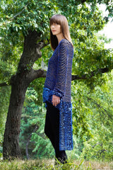 Handmade Crocheted High-Low Top with Recycled Wood Beads & Rubber – Wearable Art Fashion