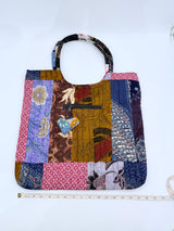 Big Square Hand Made Recycled Fabric Bag