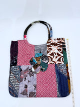 Big Square Hand Made Recycled Fabric Bag