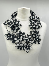 3 Strand Handmade Sakura Flower Necklace – Sustainable Floral Statement Necklace in Recycled Textile