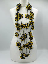 3 Strand Handmade Sakura Flower Necklace – Sustainable Floral Statement Necklace in Recycled Textile