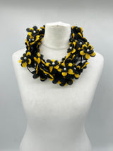 3 Strand Handmade Sakura Flower Necklace – Sustainable Floral Statement Necklace in Recycled Textile