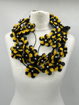 3 Strand Handmade Sakura Flower Necklace – Sustainable Floral Statement Necklace in Recycled Textile