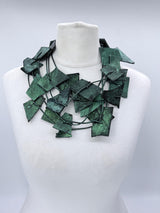Handmade Recycled Leather Irregular Shapes contemporary Necklace