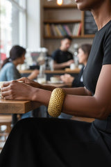 Hand Crafted Recycled wood Iris Bangle