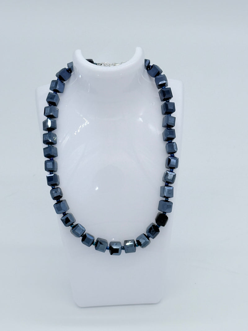 Big Crystal Cube Bead Necklace – Modern Classic Sparkle