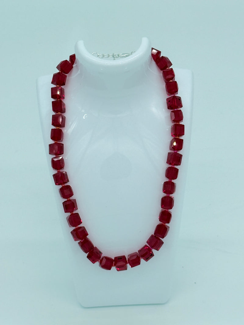 Big Crystal Cube Bead Necklace – Modern Classic Sparkle