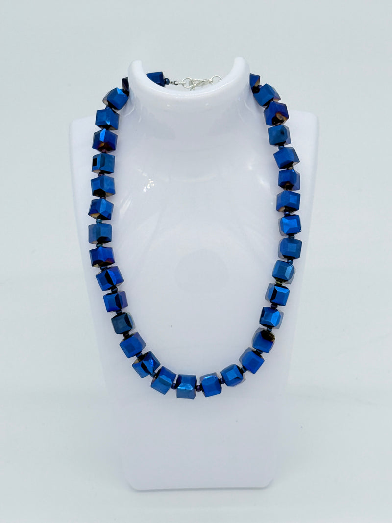 Big Crystal Cube Bead Necklace – Modern Classic Sparkle