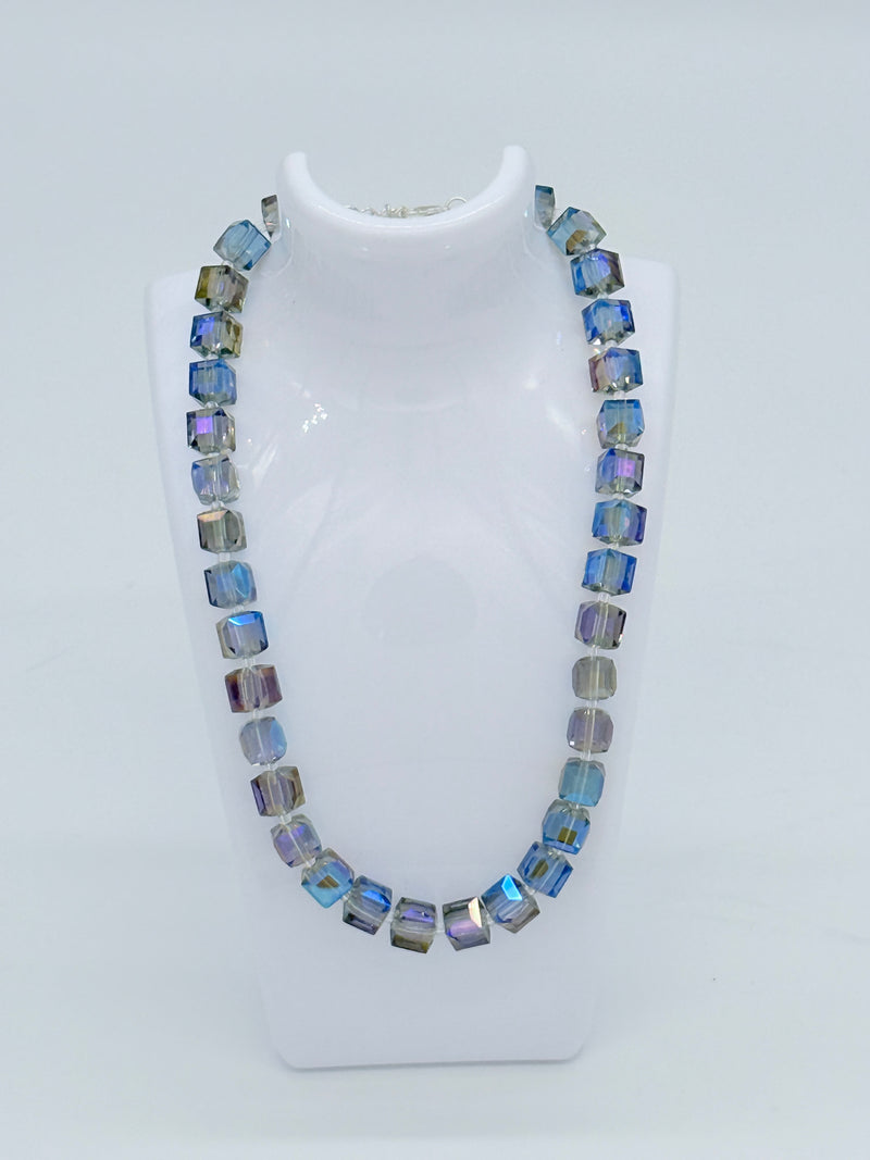 Big Crystal Cube Bead Necklace – Modern Classic Sparkle