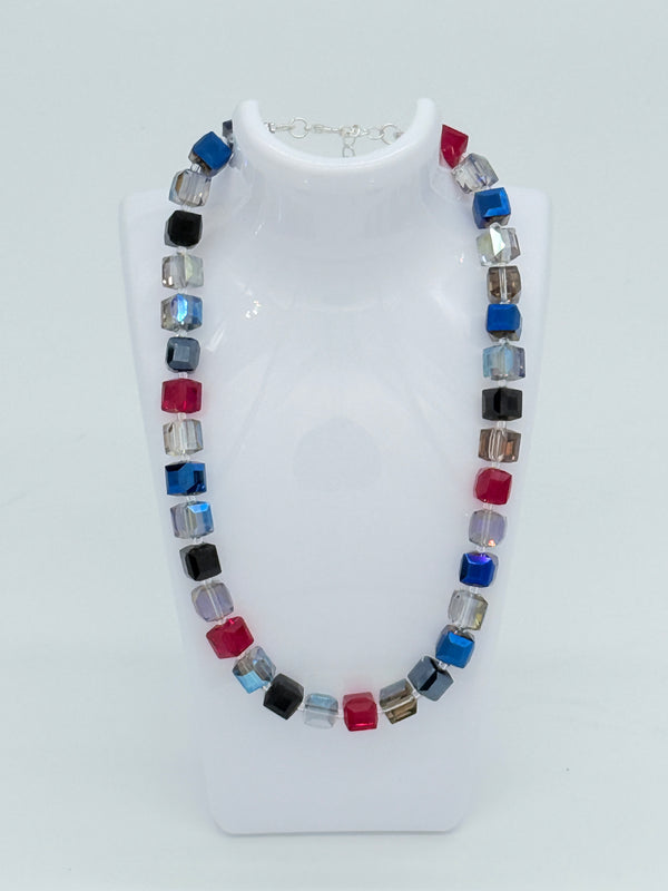 Big Crystal Cube Bead Necklace – Modern Classic Sparkle