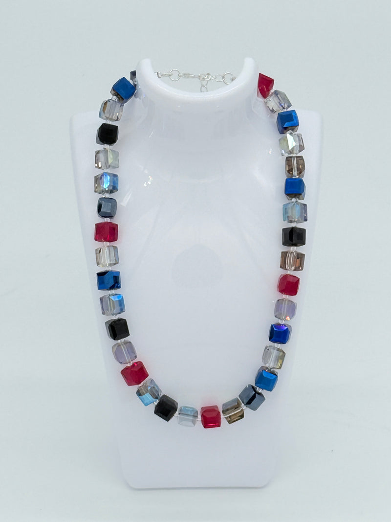Big Crystal Cube Bead Necklace – Modern Classic Sparkle