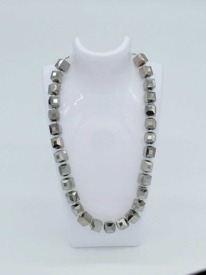 Big Crystal Cube Bead Necklace – Modern Classic Sparkle