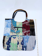 Big Square Hand Made Recycled Fabric Bag
