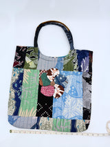 Big Square Hand Made Recycled Fabric Bag