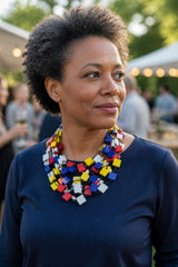 5-Strand Recycled Wood Square Necklace | Mondrian Collection | Jianhui London