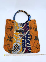 Big Square Hand Made Recycled Fabric Bag
