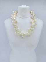 5 Strand Faux Pearl Necklace | Layered Statement Necklace for Weddings & Parties