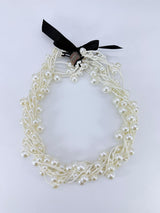 5 Strand Faux Pearl Necklace | Layered Statement Necklace for Weddings & Parties