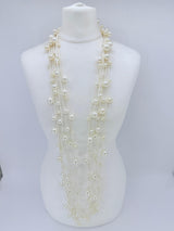 5 Strand Faux Pearl Necklace | Layered Statement Necklace for Weddings & Parties