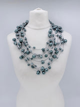 5 Strand Faux Pearl Necklace | Layered Statement Necklace for Weddings & Parties