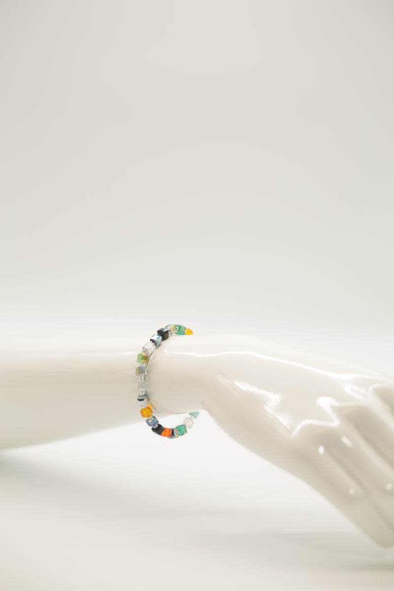 Small Crystal Cube Bead Picasso Bracelet – Modern Classic Sparkle
