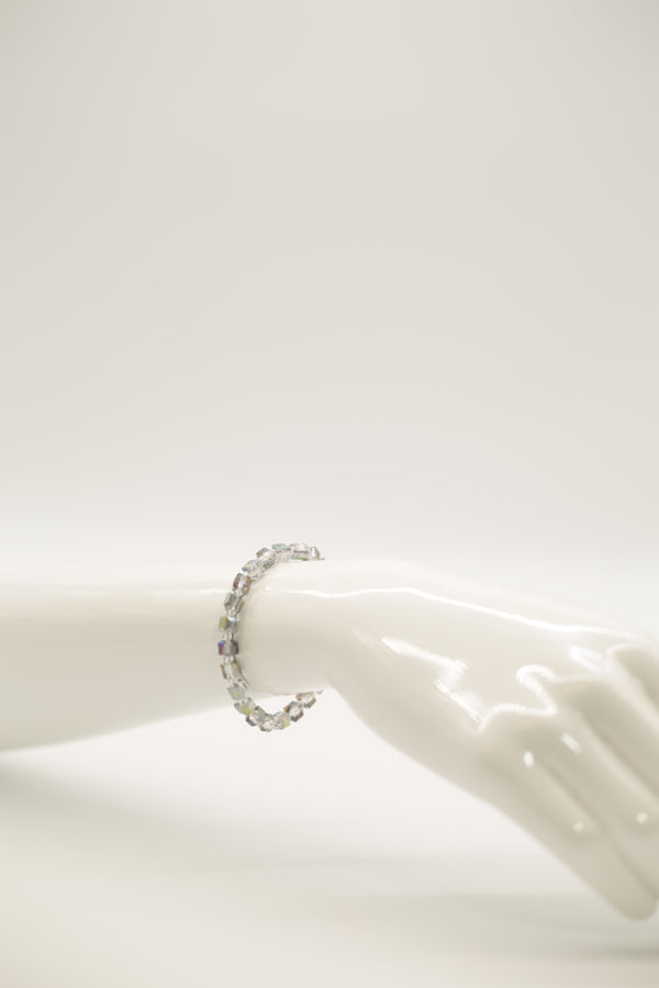 Small Crystal Cube Bead Picasso Bracelet – Modern Classic Sparkle