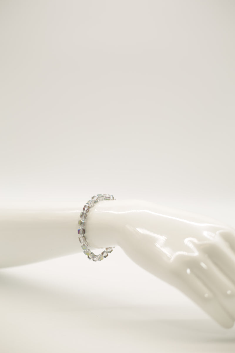 Small Crystal Cube Bead Picasso Bracelet – Modern Classic Sparkle