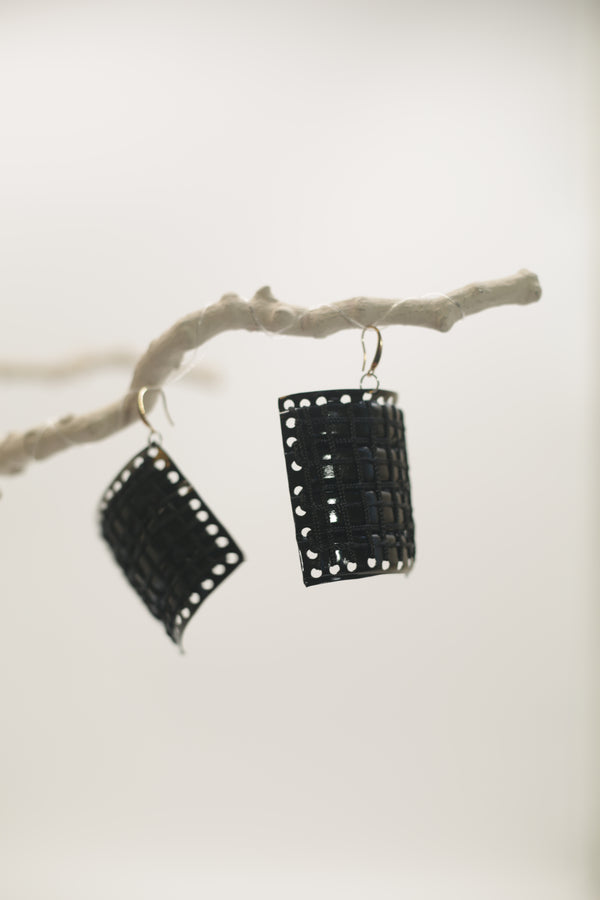Square Stitch – Handmade Thread-On Earrings