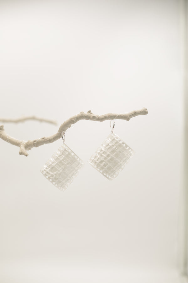 Square Stitch – Handmade Thread-On Earrings