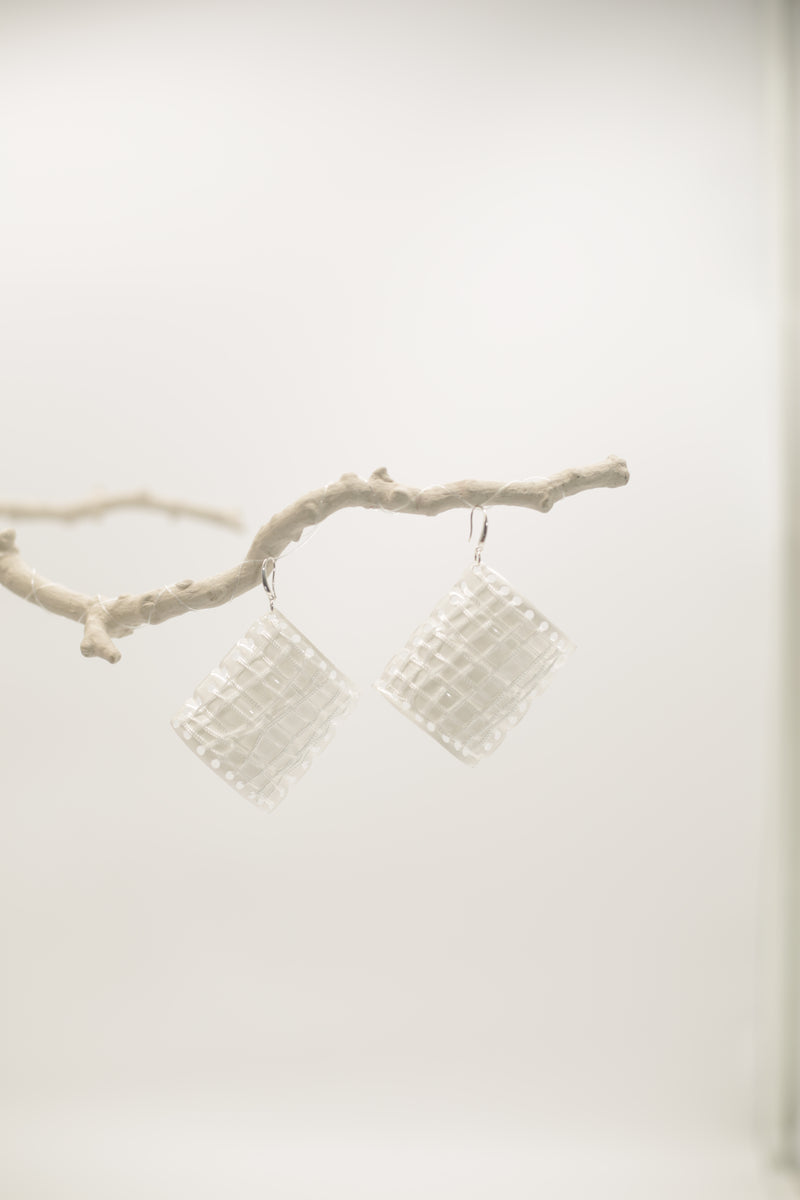 Square Stitch – Handmade Thread-On Earrings