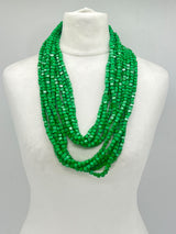 5 Strand Next Pashmina Necklace Wooden Beads - Hand-painted - Gaudi color