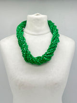 5 Strand Next Pashmina Necklace Wooden Beads - Hand-painted - Gaudi color