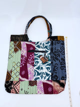 Big Square Hand Made Recycled Fabric Bag