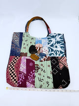 Big Square Hand Made Recycled Fabric Bag