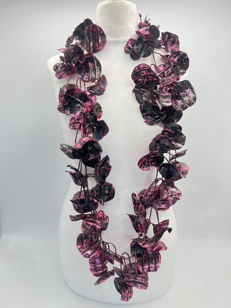 Big Water Lily Leaf Recycled Plastic Bottles Necklace - Hand