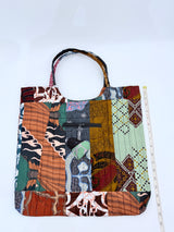 Big Square Hand Made Recycled Fabric Bag