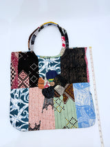 Big Square Hand Made Recycled Fabric Bag