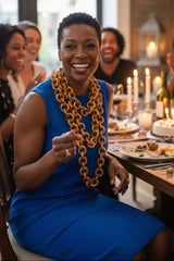 Faceted Recycled Wooden Loop Chain -Set