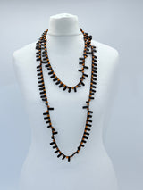 Handmade Recycled Wood Cube Bead Necklace – Eco-Friendly & Unique Design