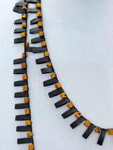 Handmade Recycled Wood Cube Bead Necklace – Eco-Friendly & Unique Design